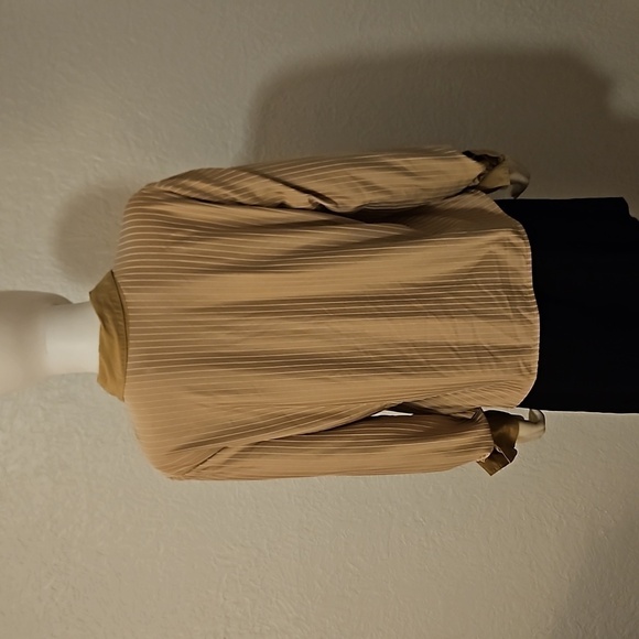 VTG MERONA Tan Vee Striped Button Down Shirt XL - Picture 6 of 8